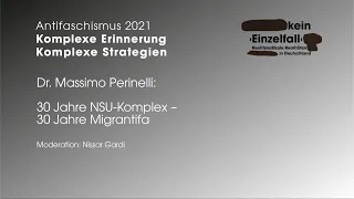 Can the subaltern remember?: Dr. Massimo Perinelli: 30 Jahre NSU-Komplex – 30 Jahre Migrantifa