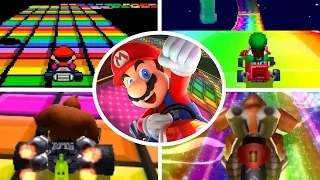 Evolution of Rainbow Road in Mario Kart (1992-2017)