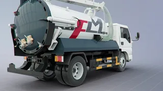 How does the sewage suction truck work?