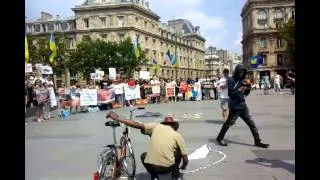 Париж.проукраинский митинг. республиканская площадь...август 2014года