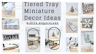 Tiered Tray Miniature Decor *Winter Wonderland * Super Simple Decor Ideas * BlondieNextDoor