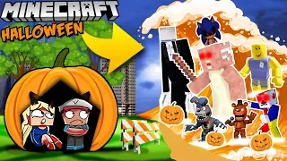 BAZA VS TSUNAMI HALLOWEEN 2018 - MINECRAFT TSUNAMI CHALLENGE | Vito VS Bella