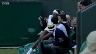 Serena ends up in the crowd