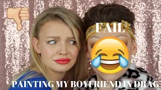BIGGEST FAIL AT TURNING MY BOYFRIEND INTO A DRAG QUEEN | ELOISE MAE MAKEUP