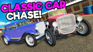 POLICE CHASE with the CLASSIC CARS is Scary in BeamNG Drive Mods!