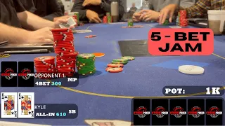 FIVE BET JAM WITH POCKET KINGS!!! -  Kyle Fischl Poker Vlog Ep 175