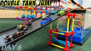 DIECAST CARS RACING | DOUBLE TANK JUMP TOURNAMENT 6