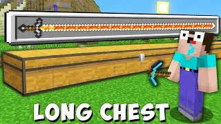 😮How to GET THIS LONGEST CHEST WITH A SECRET LAVA SWORD in Minecraft ? SUPER LONG CHEST !