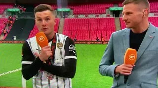 Notts County-Langstaff, Wrexham-Mullin interview at Wembley Playoff Final 2023