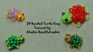 3D Beaded Turtle Ring Tutorial