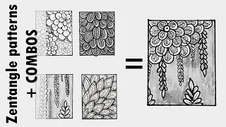 9 Zentangle Organic Patterns and how to COMBINE them || Tutorial || With Shading Tips || Part 1