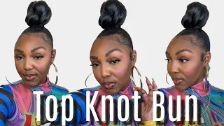 How to| Top Knot Bun w/ Weave Tutorial