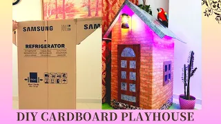 DIY Cardboard playhouse #dont throw waste cardboard #big play house #cardboardcraft