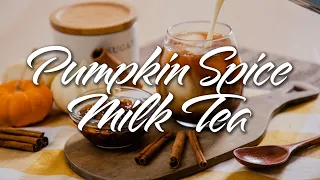 How to Make Pumpkin Spice Milk Tea with Maple Brown Sugar Boba [Vegan]