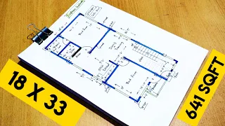 18 x 33 house plan design II 18 x 33 village ghar ka naksha II 2 bhk house plan