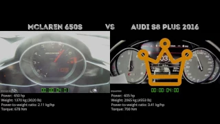 McLaren 650S vs Audi S8 plus 2016 // 0-100 km/h