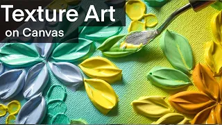 Texture Art on Canvas | art ASMR 🍃  aesthetic music, no talking 🌵 Satisfying art