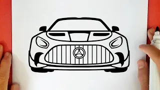 HOW TO DRAW A MERCEDES BENZ AMG GT R CAR