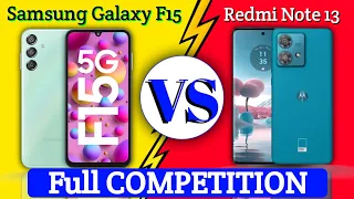 Samsung Galaxy F15 vs Xiaomi Redmi Note 13 || full Compare || #DT9 ₹10K-20K