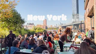 [4K]🇺🇸NYC Autumn Walk🗽Dumbo in Brooklyn🍁🌉Manhattan Bridge & Time Out Market | Oct 2022