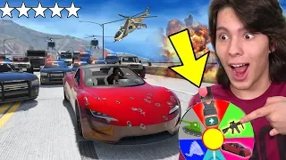 Sobrevivendo 24 HORAS a 5 ESTRELAS com a ROLETA MISTERIOSA no GTA 5!!