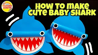Ikan hiu dari kertas origami / Origami baby shark / tutorial cara mudah membuat origami baby shark