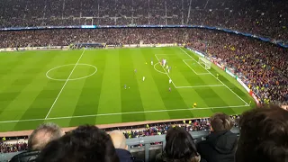 Incredible last minute goal. Sergio Roberto Barcelona vs PSG, 6-1. Largest comeback in UEFA CL