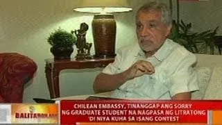 Chilean Embassy, tinanggap ang sorry ng student na nagpasa ng litratong di nya kuha sa contest