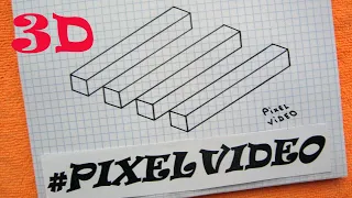 Graph Paper Нow To Draw Very Easy Optical Illusion 3d #pixelvideo