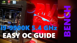 How to easily Overclock i9-9900K to 5,4GHz on MSI Z390 and test in 3D Mark Time Spy
