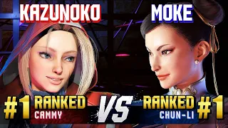 SF6 ▰ KAZUNOKO (#1 Ranked Cammy) vs MOKE (#1 Ranked Chun-Li) ▰ High Level Gameplay