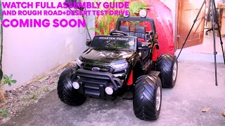 Teaser: Ford Monster Truck Ride On Car Toy Assembly Guide and Desert or Off Road Test