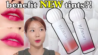 Benefit's NEW tint! Splash Dewy Tint and Plush Velvet Tint review & comparison & all colors swatch