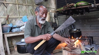 Indian Village Food in Nagaland - Fire Roasted Pig Intestines with Grandpa!