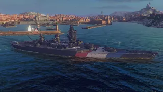 Dunkerque Tier 6 french premium battleship gameplay - World of Warships Blitz