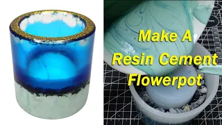 Make a resin cement flowerpot | DIY handmade pot | DIY at Home