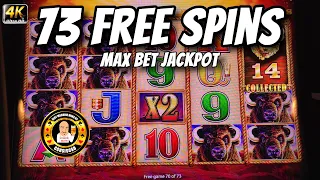 73 FREE SPINS - Max Bet JACKPOT - Buffalo Gold