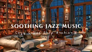 Soothing Jazz Music with Cozy Coffee Shop Ambience☕Soft Jazz Instrumental Music for Study, Work
