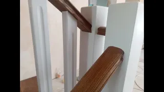 1. Монтаж поручня к опорным столбам лестницы, часть 1. Install a stair handrail. p1