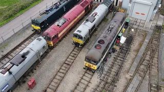 Brush Loughborough Drone Flyover #class92 #class73 #class66 #trainspotting #dronevideo #railways