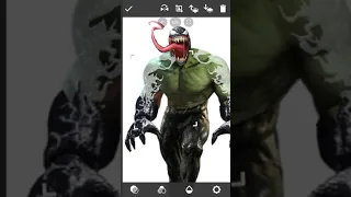 Hulk + Venom || fusion art || #shorts #youtubeshorts