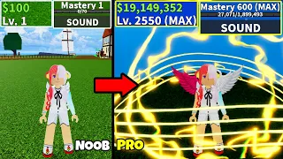 Beating Blox Fruits as Uta! NEW Sound Fruit Update 20 Lvl 0 to Max Lvl Noob to Pro in Blox Fruits!