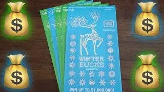 FOUR REINDEERS...REIGNING? LOTTO SCRATCH OFF WIN! Winter Bucks $10 Scratchers