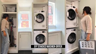 DIY STACKED WASHER-DRYER CABINETS | Utility Room Makeover | Shade Shannon