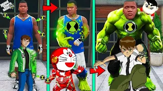 Franklin & Doraemon ShinChan⚡Controlling Ben10 Mind🔥AvengerIronMan InGTA5!😱#gta5 #shinchan #doraemon