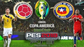 Colombia Vs Chile Copa America Quarter Final || PES 2018 PS3 Gameplay Full HD 60 FPS