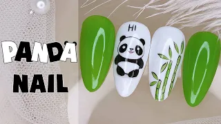 Cute & Easy Panda Nail Art || Animal nail art design