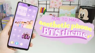 how to make aesthetic phone android - BTS theme