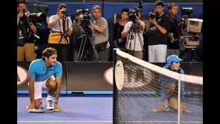 Federer and ball boys - Funny and Emotional !!