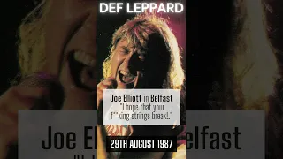 Def Leppard JOE ELLIOTT Injures Back/BELFAST 1987 #DefLeppard #Shorts #dltourhistory